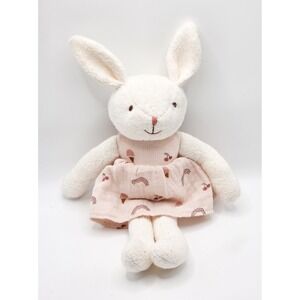 Apple Park Organic Cotton Bunny Plush Pink Rainbow Dress Stuffed Animal N1215